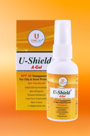U Shield Transparent A-Gel For Oily and Acne Prone Skin - SPF30 With PA+++ and UVA and UVB - 50ML