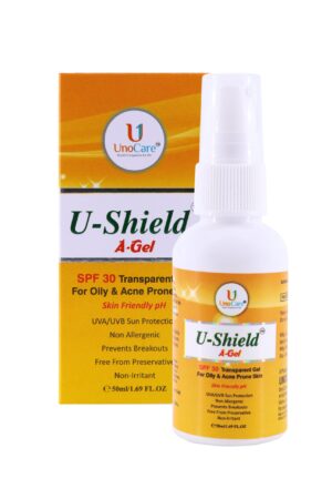 U Shield Transparent A-Gel For Oily and Acne Prone Skin - SPF30 With PA+++ and UVA and UVB - 50ML
